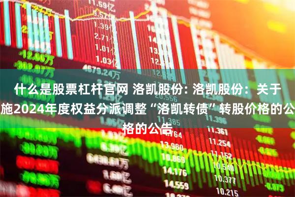 什么是股票杠杆官网 洛凯股份: 洛凯股份：关于实施2024年度权益分派调整“洛凯转债”转股价格的公告