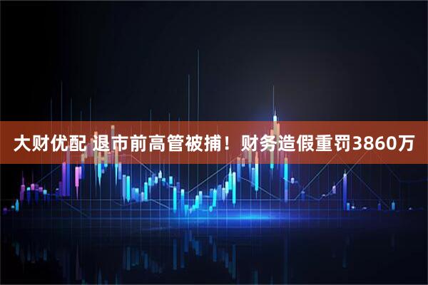 大财优配 退市前高管被捕！财务造假重罚3860万