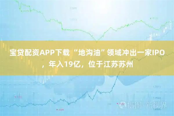 宝贷配资APP下载 “地沟油”领域冲出一家IPO，年入19亿，位于江苏苏州